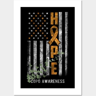 COPD Awareness Hope Flag Green Butterflies Posters and Art